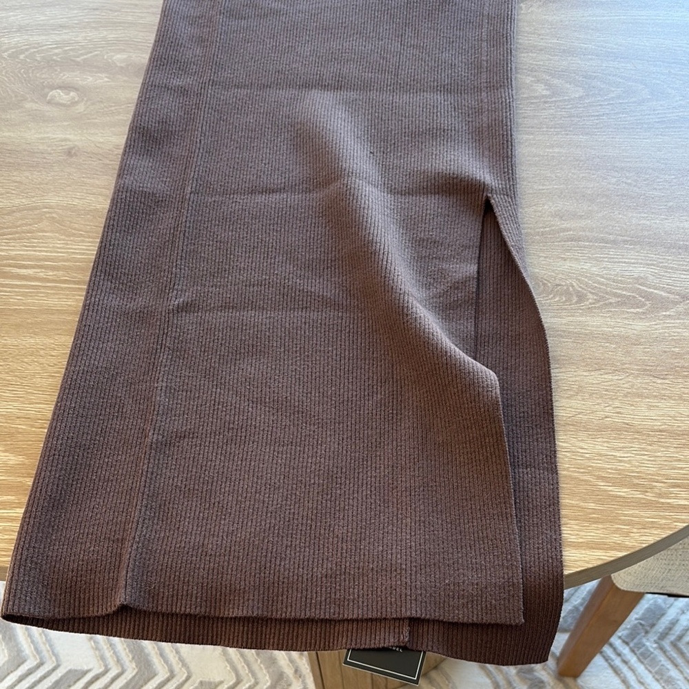 JLUXLABEL Brown Ribbed Knit Skirt - Picture 5 of 6
